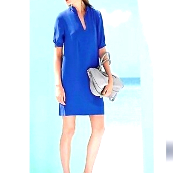 J. Crew Dresses & Skirts - J Crew Crepe Royal Blue Shift Dress Women's Size 0
